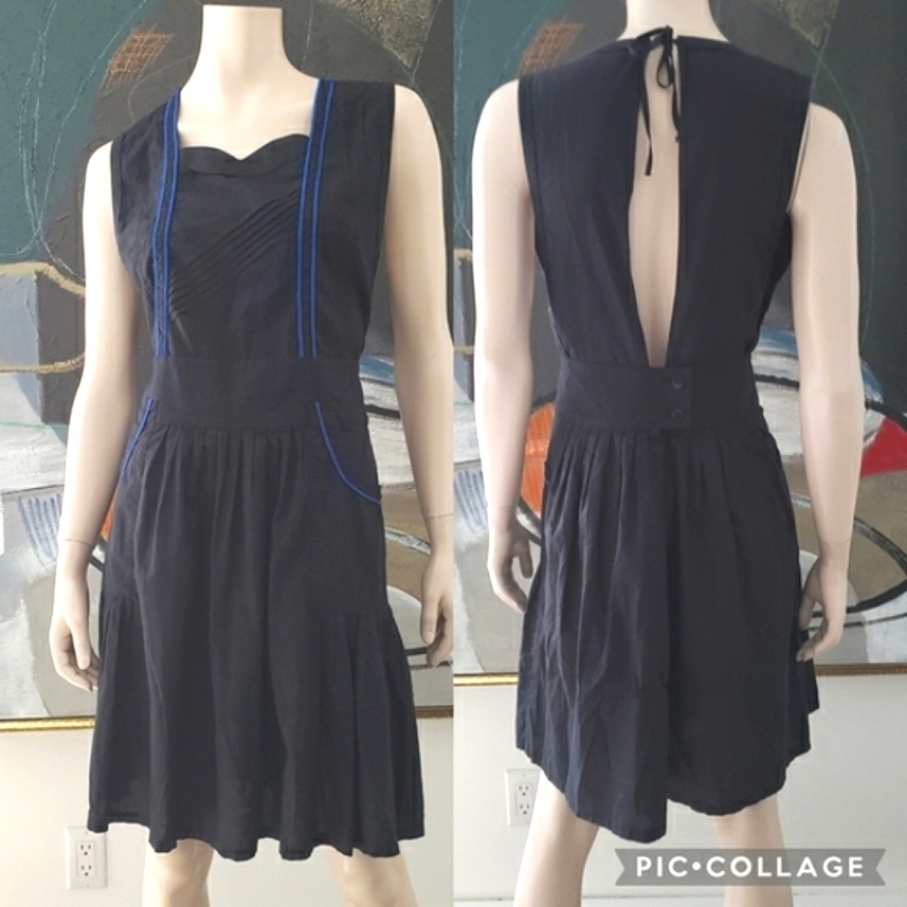 Agnès B. | Sleeveless Poplin Dress with Cut-out Back